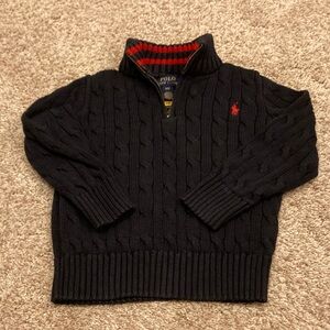 Polo by Ralph Lauren Kids Cable-Knit Zip Sweater Dark Blue
